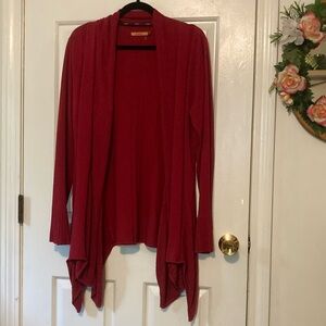 Belldini Red Handkerchief Hem Cardigan AS IS
